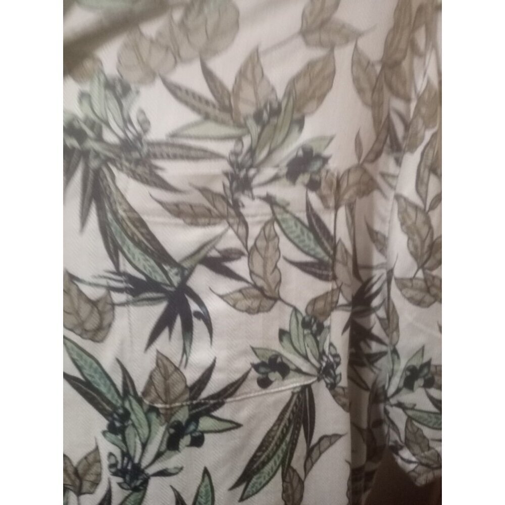 New Caribbean Roundtree & Yorke Silk Blend Gray Tropical Floral Camp Shirt XL - Picture 6 of 16
